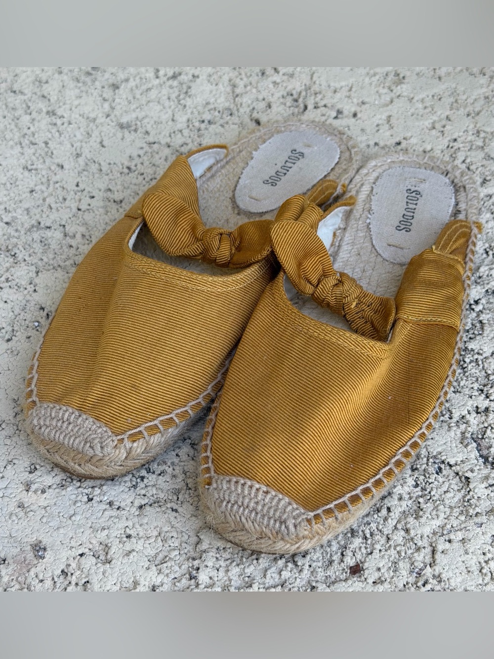 Soludos Mustard Knot-Top Espadrille Mules 8
